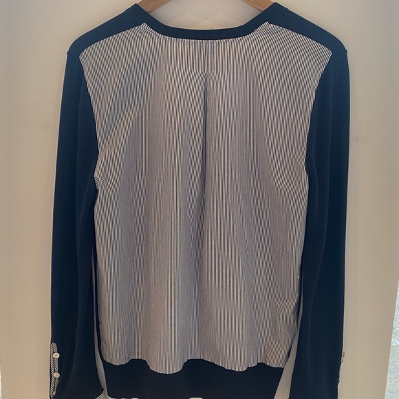 White and Warren silk and cotton v neck sweater - Picture 3 of 9